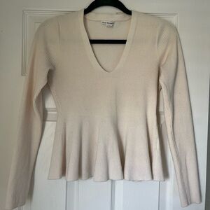 Club Monaco Cream Peplum Sweater